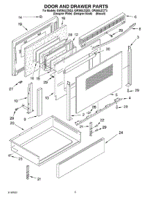 05 - Door And Drawer parts for Whirlpool Range GW395LEGT5 from AppliancePartsPros.com