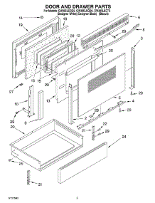 05 - Door And Drawer parts for Whirlpool Range GW395LEGQ6 from AppliancePartsPros.com