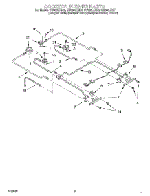 03 - Cooktop Burner parts for Whirlpool Range GW395LEGZ3 from AppliancePartsPros.com