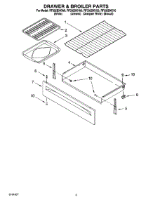 04 - Drawer & Broiler Parts parts for Whirlpool Range RF302BXKN0 from AppliancePartsPros.com