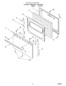 05 - Door, Lit / Optional parts for Whirlpool Range RF3500XEW0 from AppliancePartsPros.com