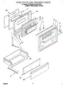05 - Oven Door And Drawer parts for Whirlpool Range SF378PEWQ0 from AppliancePartsPros.com