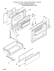 05 - Oven Door And Drawer parts for Whirlpool Range SF378PEWZ1 from AppliancePartsPros.com