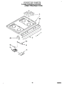 07 - Cooktop parts for Whirlpool Range SF378PEWZ0 from AppliancePartsPros.com
