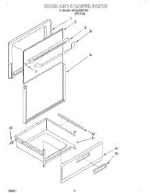03 - Door And Drawer parts for Whirlpool Range 4RF302BXDW0 from AppliancePartsPros.com