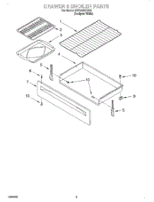 04 - Drawer And Broiler parts for Whirlpool Range 4RF302BXGQ0 from AppliancePartsPros.com