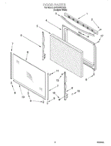 05 - Door, Lit / Optional parts for Whirlpool Range 4RF302BXGQ0 from AppliancePartsPros.com