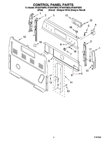 02 - Control Panel Parts parts for Whirlpool Range RF365PXMW0 from AppliancePartsPros.com