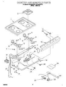 03 - Cooktop And Manifold, Lit / Optional parts for Whirlpool Range SF3020SWN2 from AppliancePartsPros.com