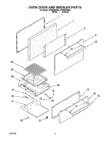 02 - Oven Door And Broiler parts for Whirlpool Range SF3020SWW2 from AppliancePartsPros.com