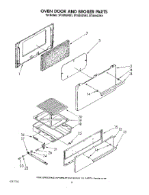 05 - Oven Door And Broiler parts for Whirlpool Range SF3020SRW4 from AppliancePartsPros.com