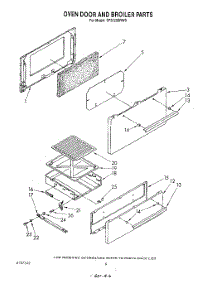 05 - Oven Door And Broiler parts for Whirlpool Range SF3020SRW0 from AppliancePartsPros.com