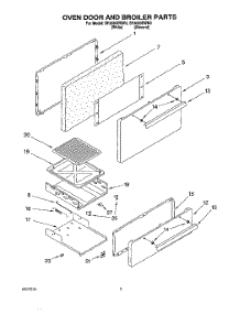 02 - Oven Door And Broiler parts for Whirlpool Range SF3020SWN3 from AppliancePartsPros.com