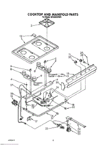 06 - Cooktop And Manifold, Lit / Optional parts for Whirlpool Range SF3020SRW6 from AppliancePartsPros.com
