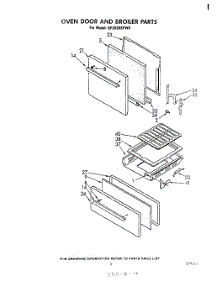 04 - Oven Door And Broiler parts for Whirlpool Range SF3020SPW0 from AppliancePartsPros.com