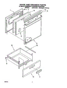 05 - Door And Drawer parts for Whirlpool Range RF362BXBW0 from AppliancePartsPros.com
