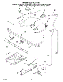 03 - Manifold parts for Whirlpool Range SF315PEKV0 from AppliancePartsPros.com