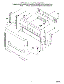 02 - Control Panel parts for Whirlpool Range SF315PEGW6 from AppliancePartsPros.com