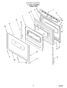 06 - Door, Lit / Optional parts for Whirlpool Range SF315PEEQ0 from AppliancePartsPros.com