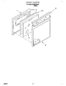 03 - Door parts for Whirlpool Range RF356BXDW0 from AppliancePartsPros.com