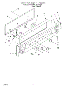 05 - Control Panel, Lit / Optional parts for Whirlpool Range RF4700XBW3 from AppliancePartsPros.com
