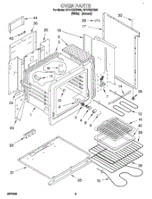 02 - Oven parts for Whirlpool Range RF4700XBW0 from AppliancePartsPros.com