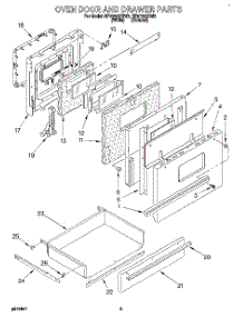 03 - Oven Door And Drawer parts for Whirlpool Range RF4700XBN2 from AppliancePartsPros.com