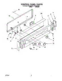 05 - Control Panel, Lit / Optional parts for Whirlpool Range RF4700XBW2 from AppliancePartsPros.com