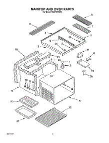 04 - Maintop And Oven parts for Whirlpool Range RS373PXWT0 from AppliancePartsPros.com