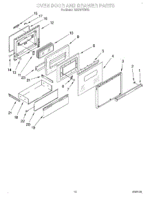 09 - Oven Door And Drawer parts for Whirlpool Range RS373PXWT2 from AppliancePartsPros.com