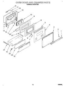 09 - Oven Door And Drawer parts for Whirlpool Range RS373PXW3 from AppliancePartsPros.com