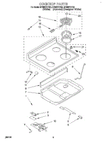 03 - Cooktop parts for Whirlpool Range RF385PXYQ4 from AppliancePartsPros.com