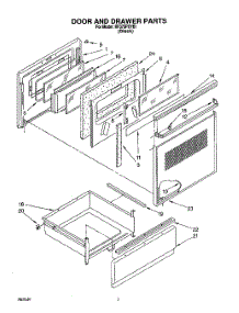 03 - Door And Drawer parts for Whirlpool Range RF375PXYB1 from AppliancePartsPros.com