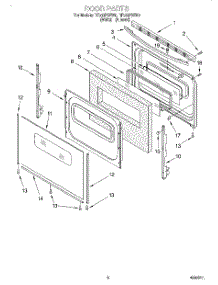 05 - Door, Lit / Optional parts for Whirlpool Range RF360PXEN0 from AppliancePartsPros.com