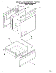 04 - Door And Drawer parts for Whirlpool Range RF362BBDN0 from AppliancePartsPros.com