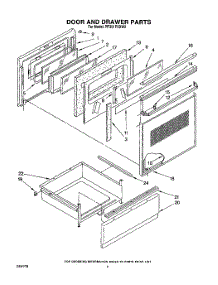04 - Door And Drawer parts for Whirlpool Range RF361PXXW2 from AppliancePartsPros.com