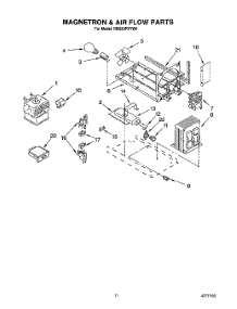 11 - Magnetron And Air Flow parts for Whirlpool Range RM980PXYW0 from AppliancePartsPros.com