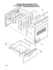 03 - Door And Drawer parts for Whirlpool Range RF374PXDN1 from AppliancePartsPros.com