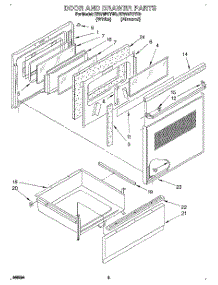 03 - Door And Drawer parts for Whirlpool Range RF375PCYN3 from AppliancePartsPros.com