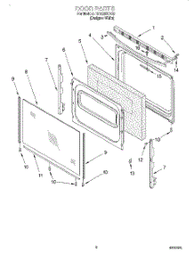 05 - Door, Lit / Optional parts for Whirlpool Range RF360BXEQ0 from AppliancePartsPros.com