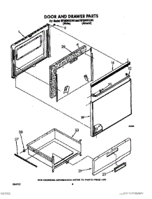 04 - Door And Drawer parts for Whirlpool Range RF360BXXW0 from AppliancePartsPros.com
