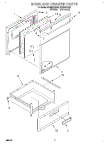 05 - Door And Drawer parts for Whirlpool Range RF360BXDW0 from AppliancePartsPros.com