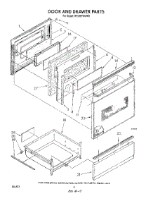 07 - Door And Drawer , Lit / Optional parts for Whirlpool Range RF385PXWW0 from AppliancePartsPros.com
