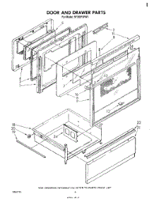 04 - Door And Drawer parts for Whirlpool Range RF385PXPW1 from AppliancePartsPros.com