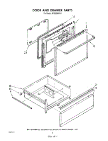 05 - Door And Drawer parts for Whirlpool Range RF3620XPW1 from AppliancePartsPros.com
