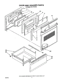 04 - Door And Drawer parts for Whirlpool Range RF377PXXW2 from AppliancePartsPros.com