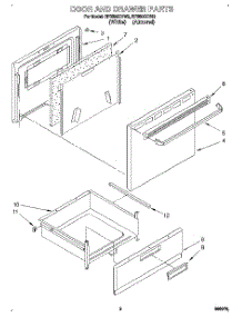 03 - Door And Drawer parts for Whirlpool Range RF3600XYW2 from AppliancePartsPros.com