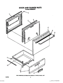 04 - Door And Drawer parts for Whirlpool Range RF3600XXW1 from AppliancePartsPros.com