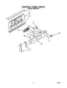 03 - Control Panel parts for Whirlpool Range RF385PXYW0 from AppliancePartsPros.com