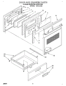 04 - Door And Drawer parts for Whirlpool Range RF370PXYW2 from AppliancePartsPros.com